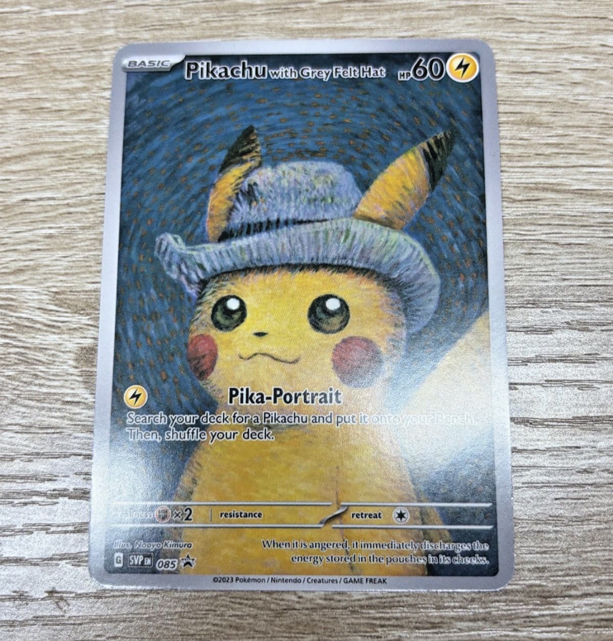 Pikachu Grey Felt Hat Promo SVP en 085 black promo star