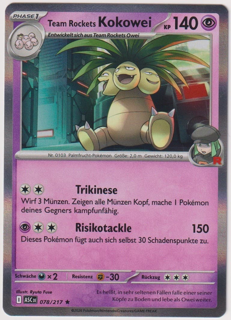 Pokemon TCG Team Rockets Exeggutor #78/217 Rare (R) Holo Deutsch 2026