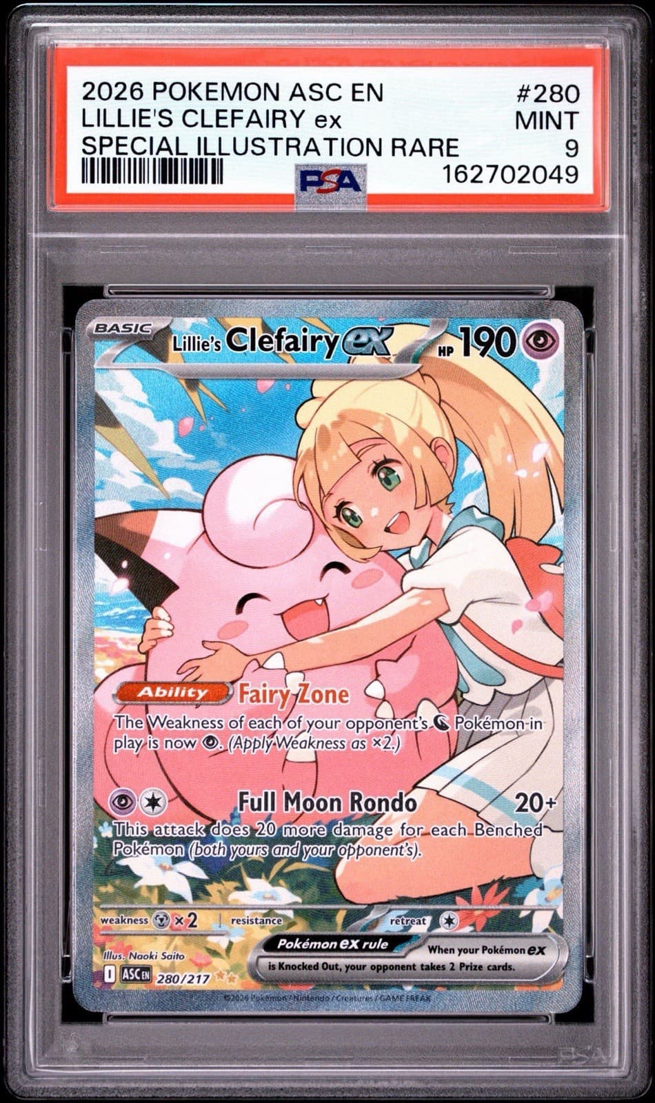 2026 POKEMON ASC SPECIAL ILLUSTRATION RARE #280 LILLIE'S CLEFAIRY EX PSA 9