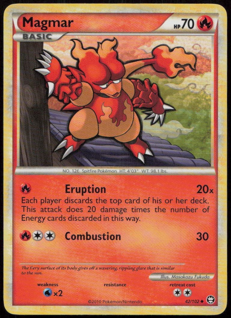 Magmar 42/102 LP HGSS Triumphant Uncommon Pokemon