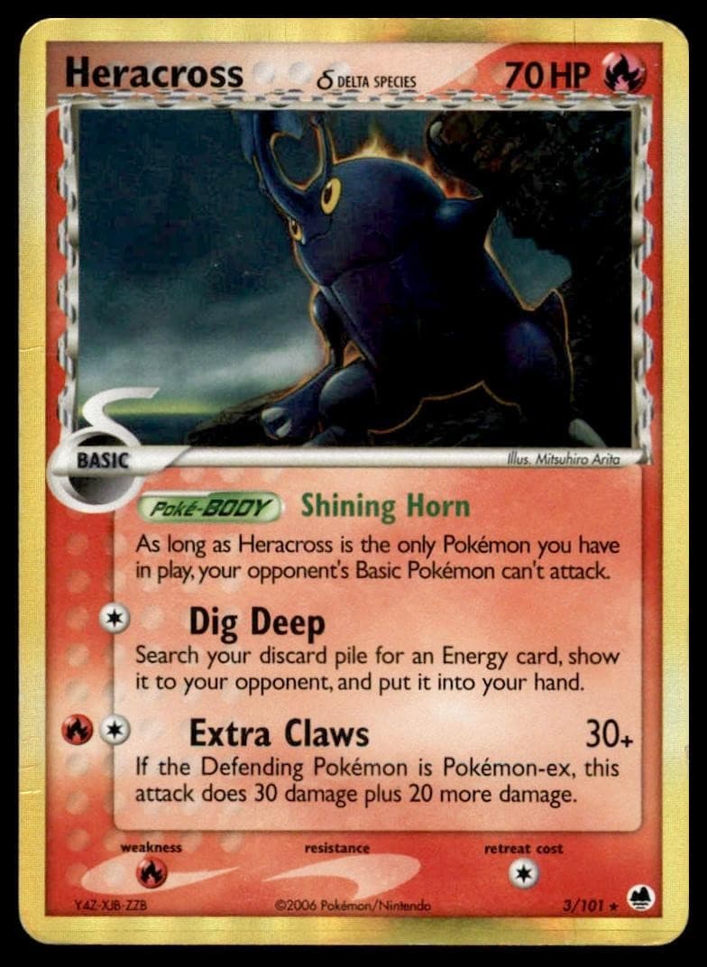 HERACROSS Δ 3/101 HOLO RARE DRAGON FRONTIERS POKEMON HP 1G