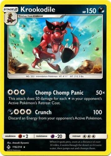 Krookodile - 116/214 - Rare Pokemon NM-Mint Unbroken Bonds