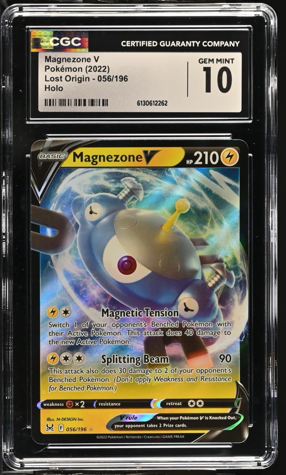 2022 POKEMON LOST ORIGIN HOLO #056 MAGNEZONE V CGC 10 GEM MINT