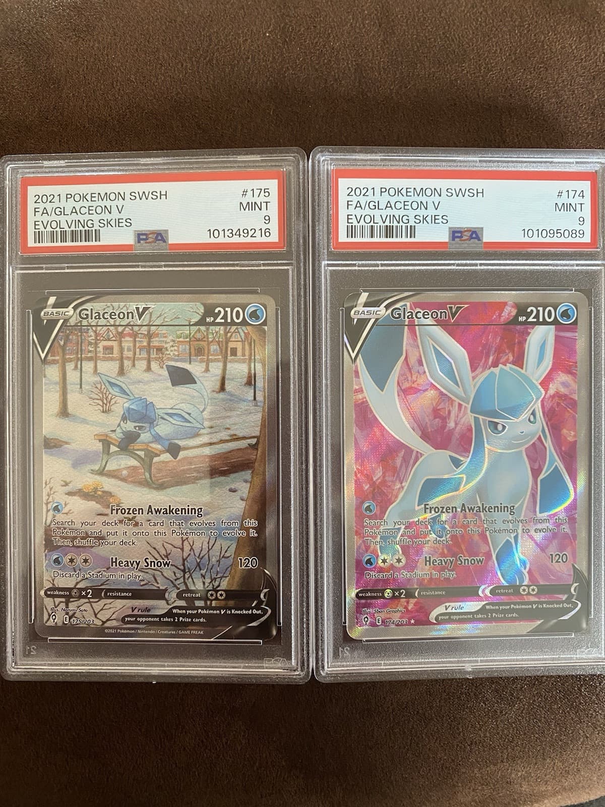 Glaceon V PSA 9 (Alternate Full Art) 175/203 Swsh07: Evolving Skies Holo