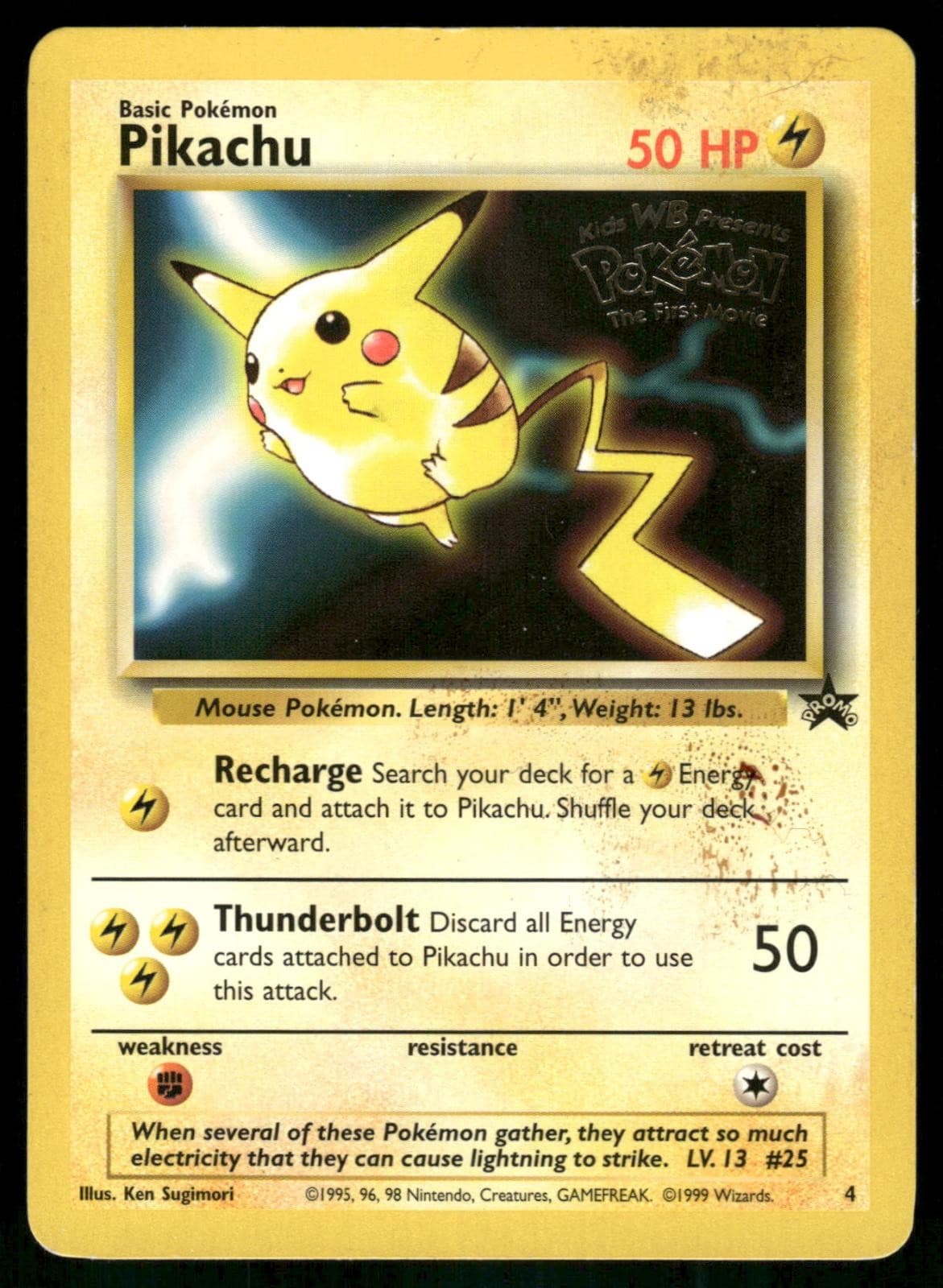 Pikachu 4 Promo Wizards Black Star Promos Pokemon Moderately Played