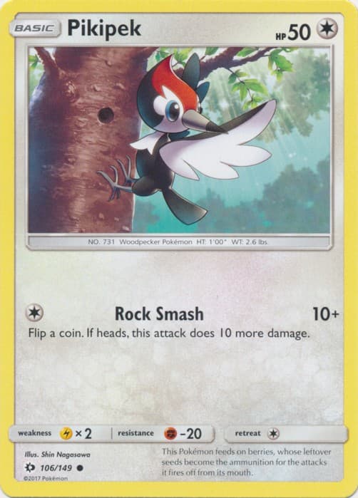 Pikipek - 106/149 - Common (Near Mint) Sun and Moon Base Set - Colorless Pokémon