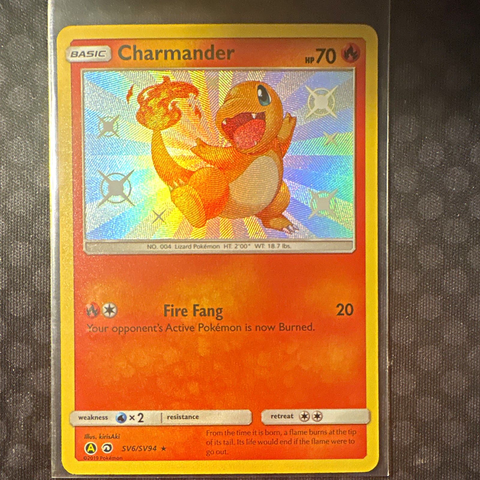 English Pokemon Hidden Fates Charmander SV6/SV94 Shiny Vault Holo NM+