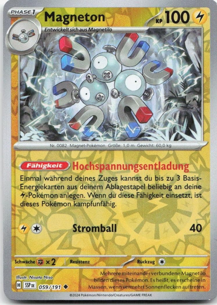 Pokémon Magneton Stürmische Funken #59 NM DE