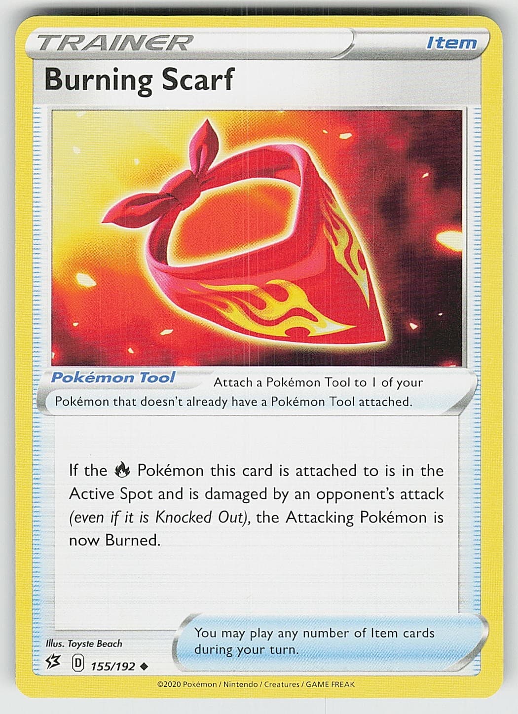 Burning Scarf 155/192 Uncommon Rebel Clash Pokemon NM