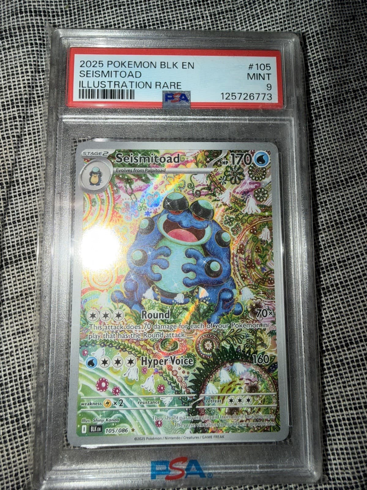 Pokémon Black Bolt Seismitoad 105 PSA 9