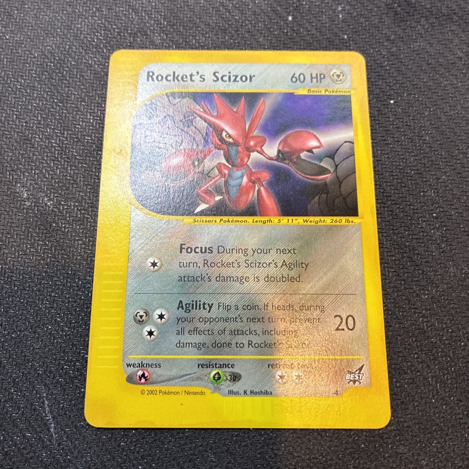 Nintendo Pokémon TCG Rocket's Scizor Best of Game 4 Holo Promo Eng 2002 Best Nm