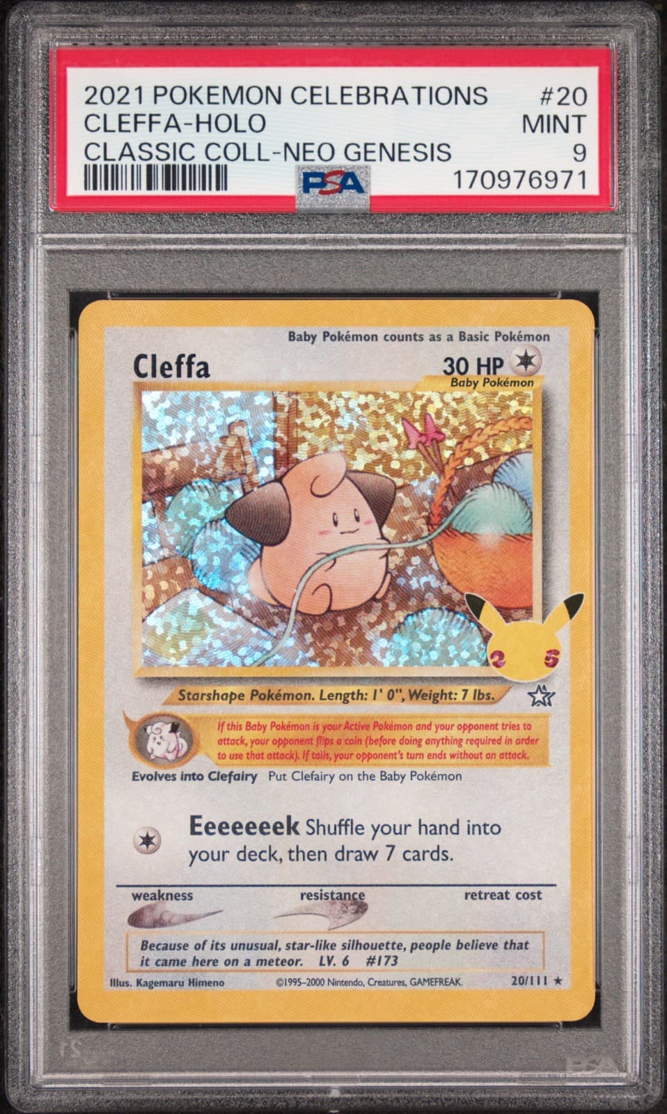 Cleffa 20/111 Celebrations: Classic Collection Holo PSA 9