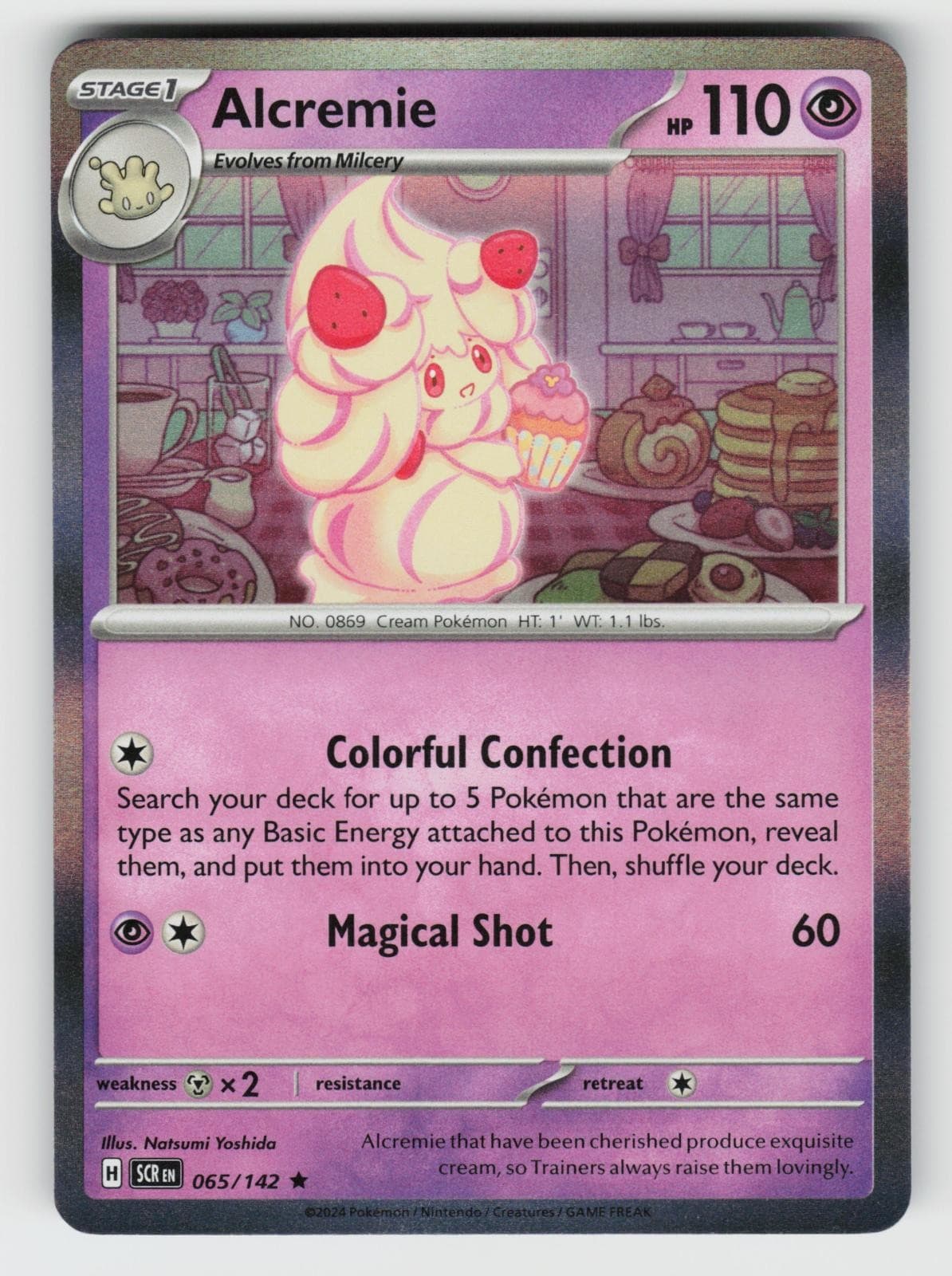 Alcremie 65/142 Stellar Crown R Holo NM/M Pokemon