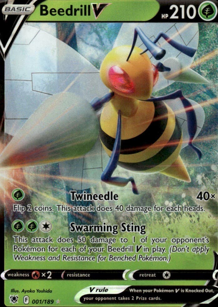 Beedrill V 001/189 Holo Ultra Rare Astral Radiance Pokemon Lightly Played