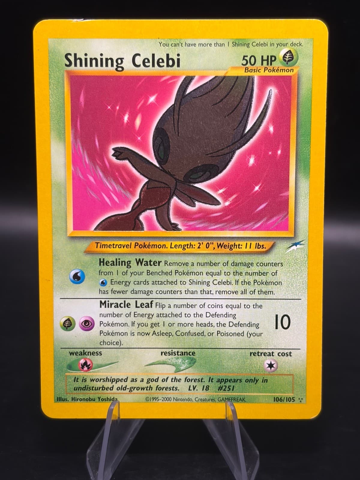 SHINING CELEBI NEO DESTINY MP #106 UNLIMITED HOLO RARE - Grade 6 $550+