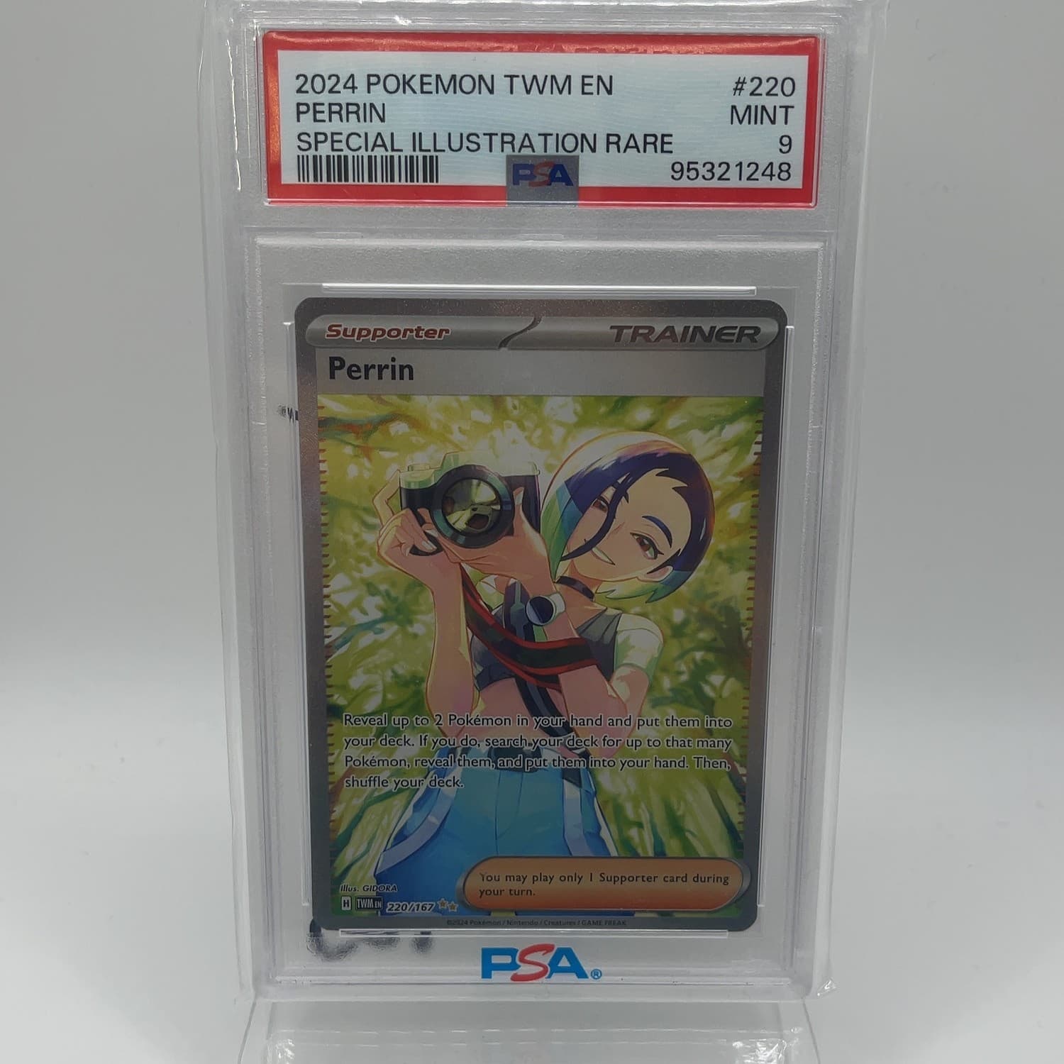 Pokémon TCG Twilight Masquerade Perrin 220/167 Holo English PSA 9