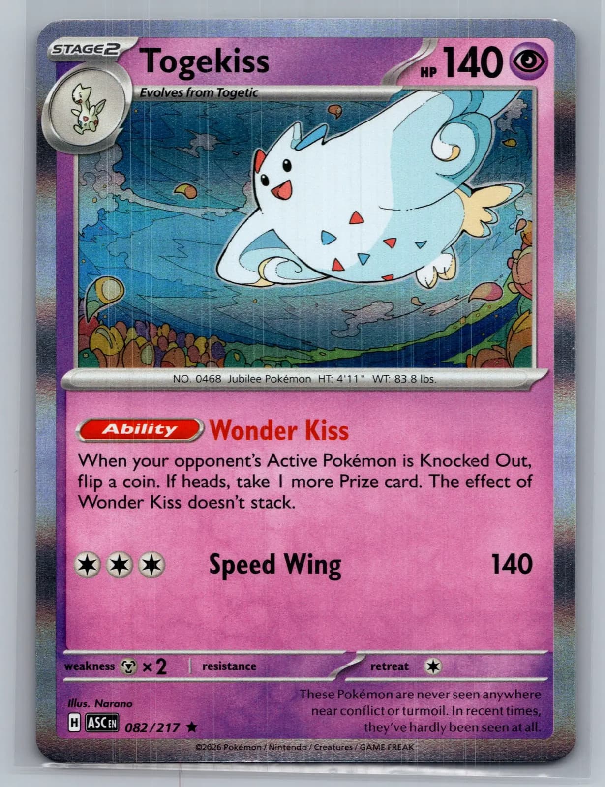 Togekiss #82/217 2026 Mega Evolution – Ascended Heroes Pokemon TCG