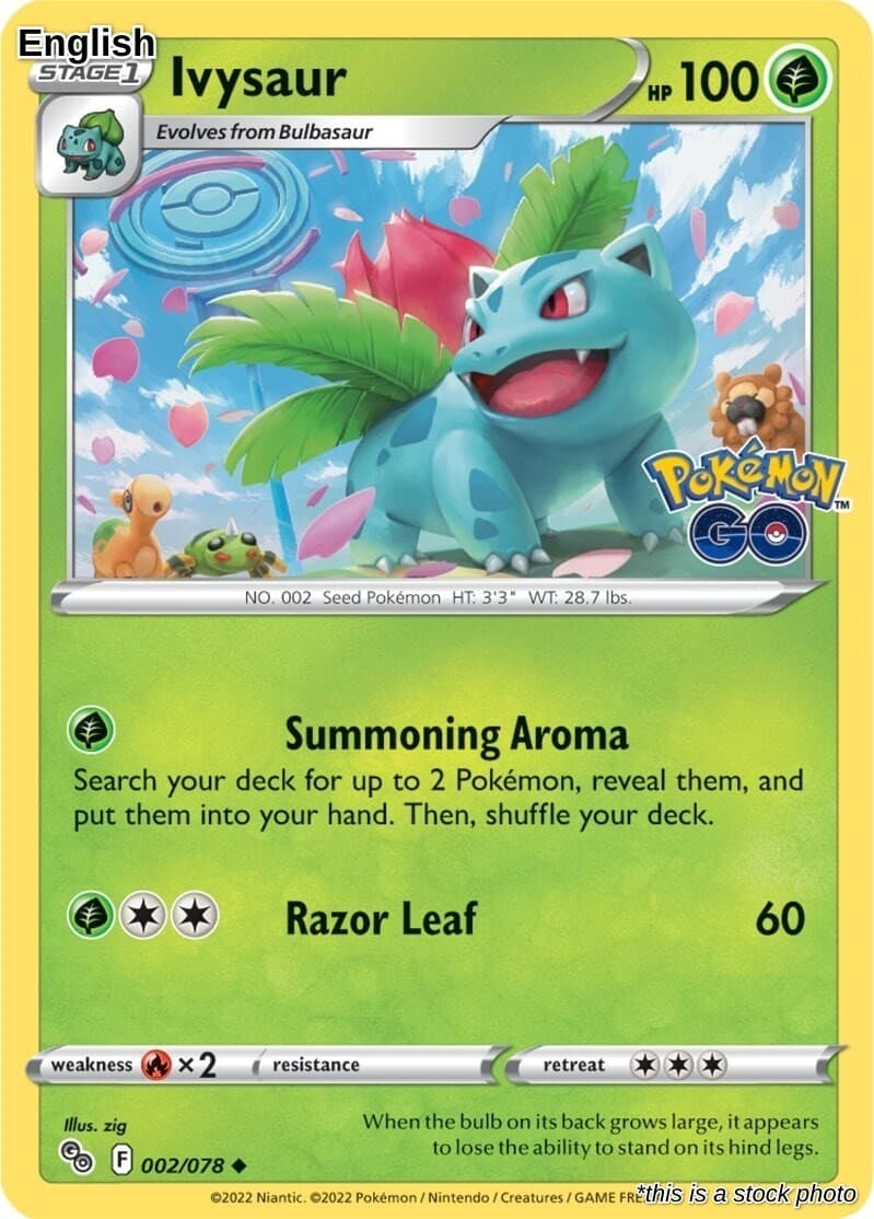 Ivysaur Pokemon GO 002/078 Near Mint