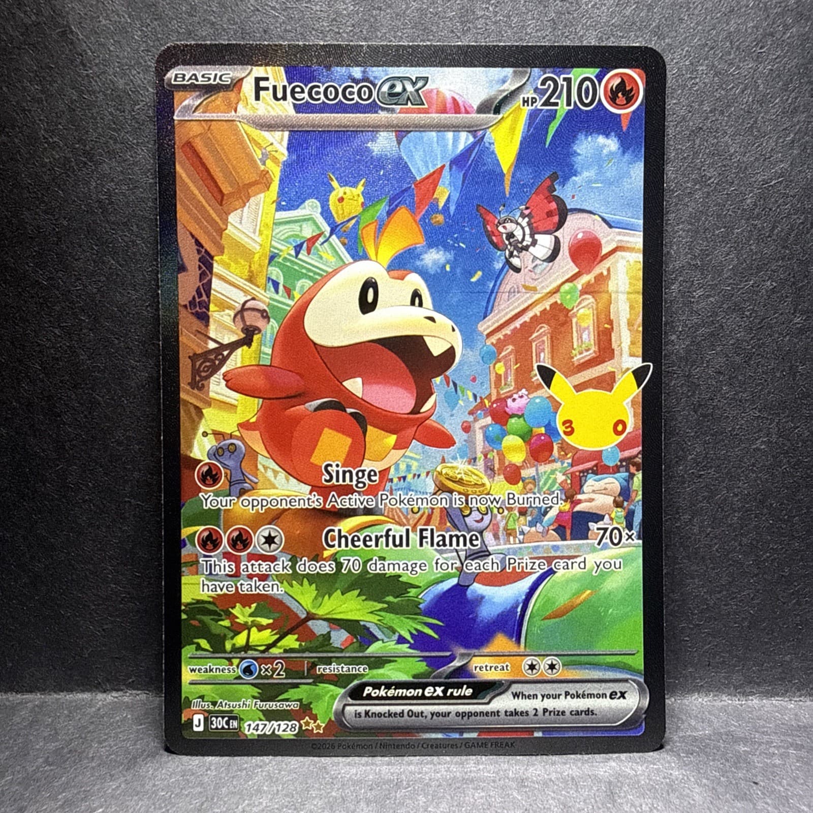 Fuecoco ex 147/128 ME: 30th Celebration Pokemon Holo NM