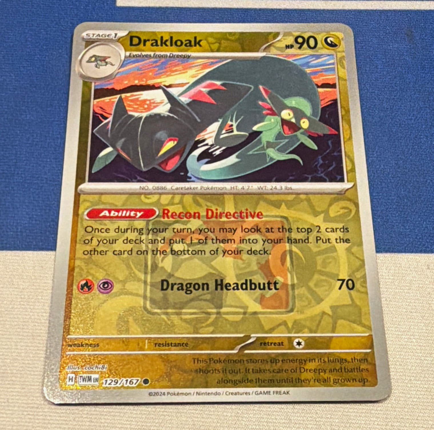 Pokemon TCG Drakloak 129/167 Twilight Masquerade Stage 1 Holo (2024)