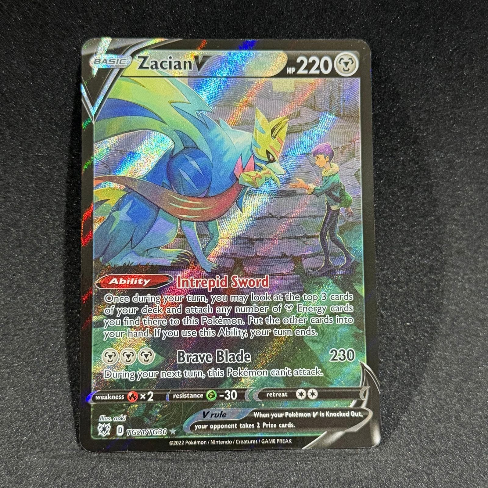 ZACIAN V TG21/TG30 Holo V Rare Astral Radiance Trainer Gallery Pokemon NM/M NM/M