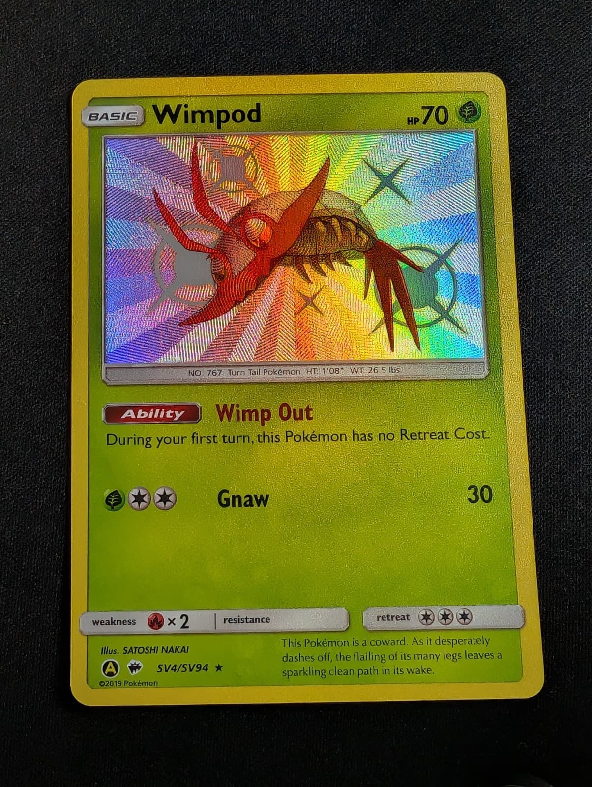 Pokemon Wimpod SV4/SV94 Shiny Rare Hidden Fates: Shiny Vault NM
