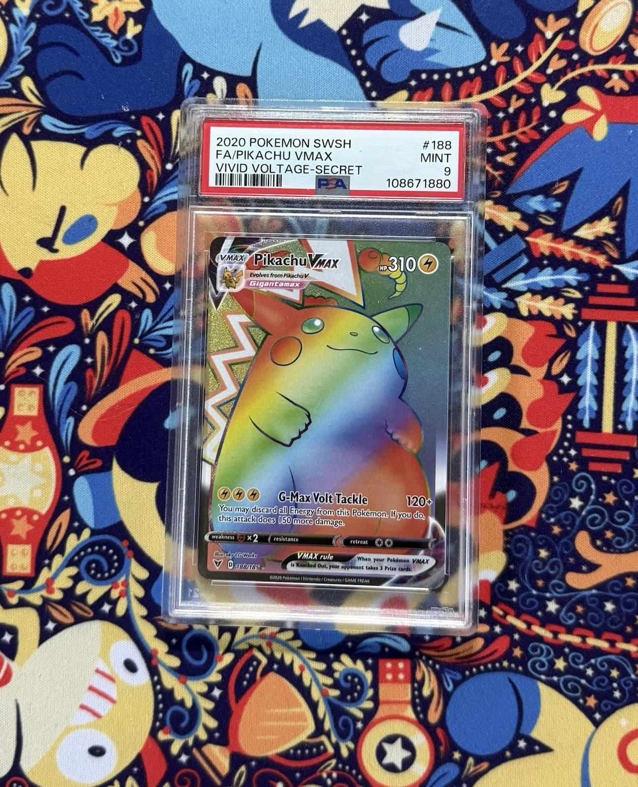 2020 Pokemon Pikachu VMAX 188/185 Secret Rare PSA 9