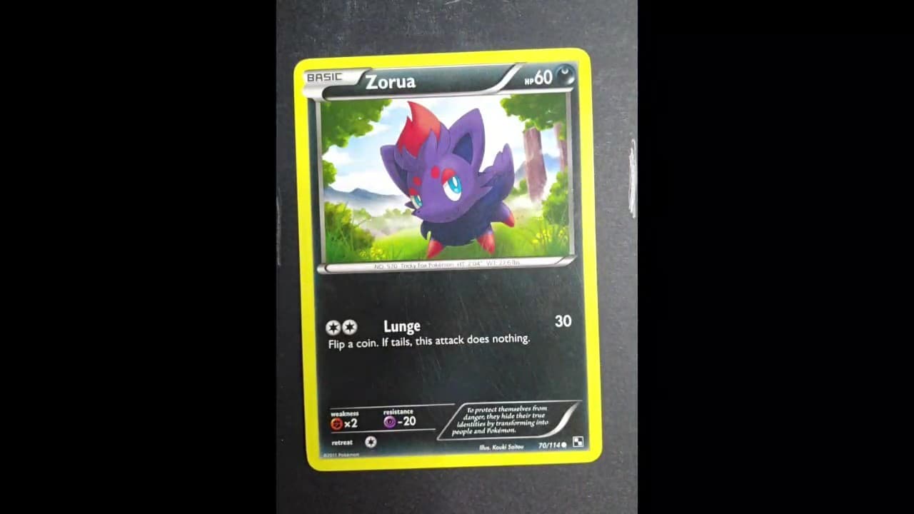 Zorua 70/114 Common Black & White Pokemon Lightly Played