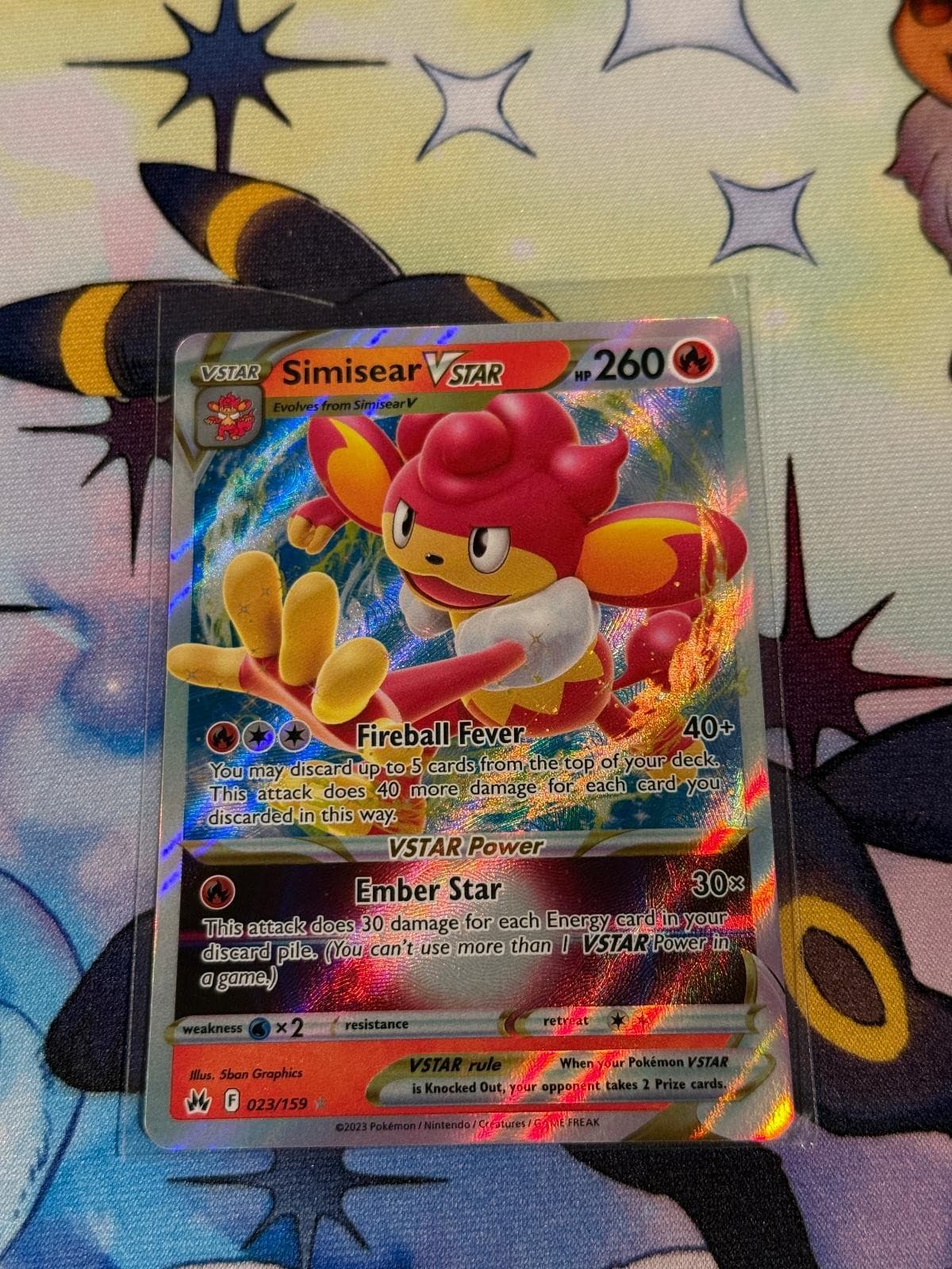 Simisear VSTAR 023/159 Holo Ultra Rare Crown Zenith Pokemon Near Mint