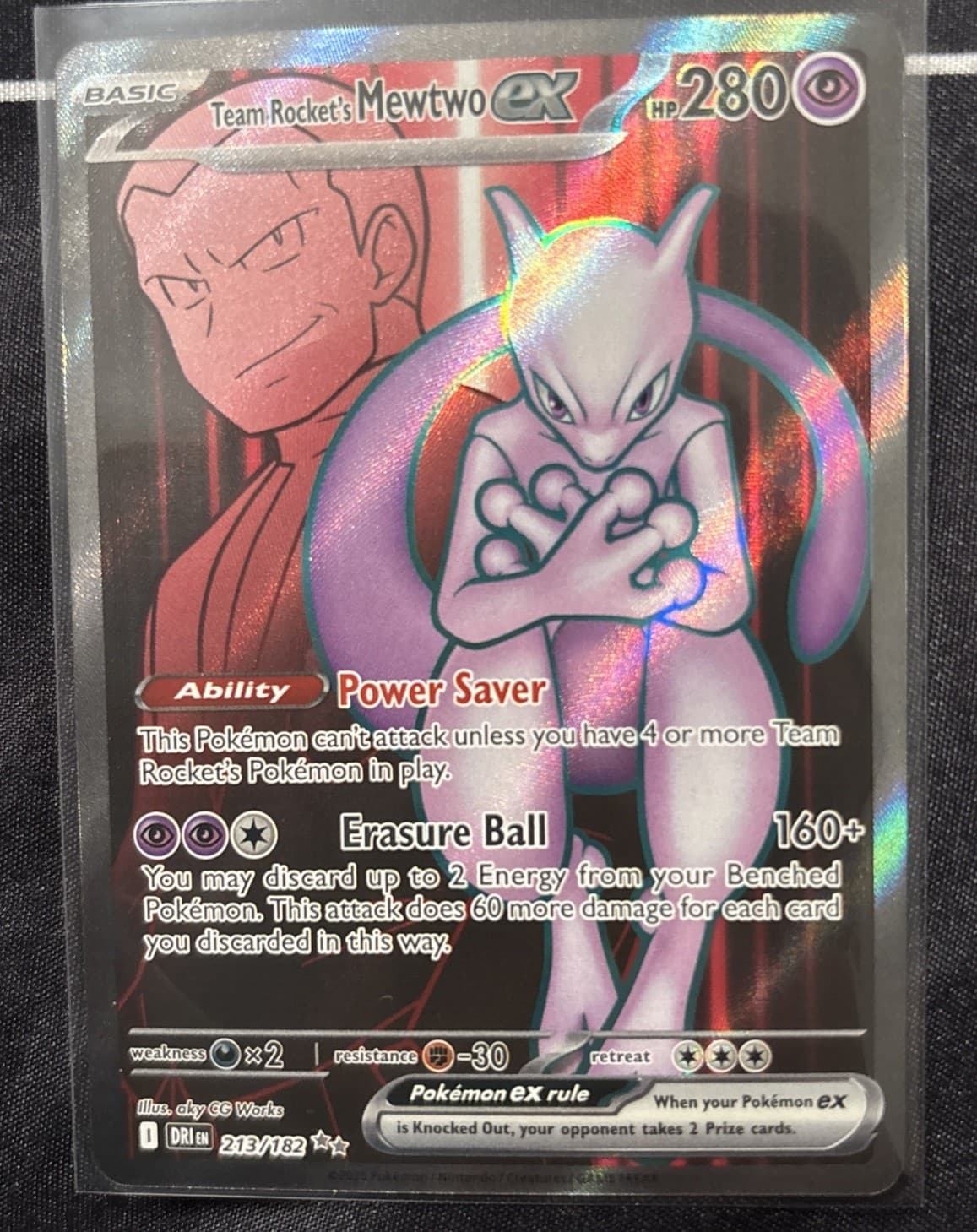 Team Rocket's Mewtwo ex 213 Pokemon Destined Rivals 