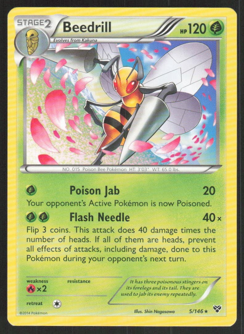 Pokemon Beedrill Rare 5/146 XY Base Set LP