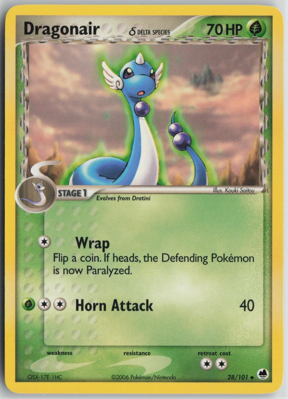 Dragonair 28/101 Uncommon Dragon Frontiers Pokemon Lightly Played