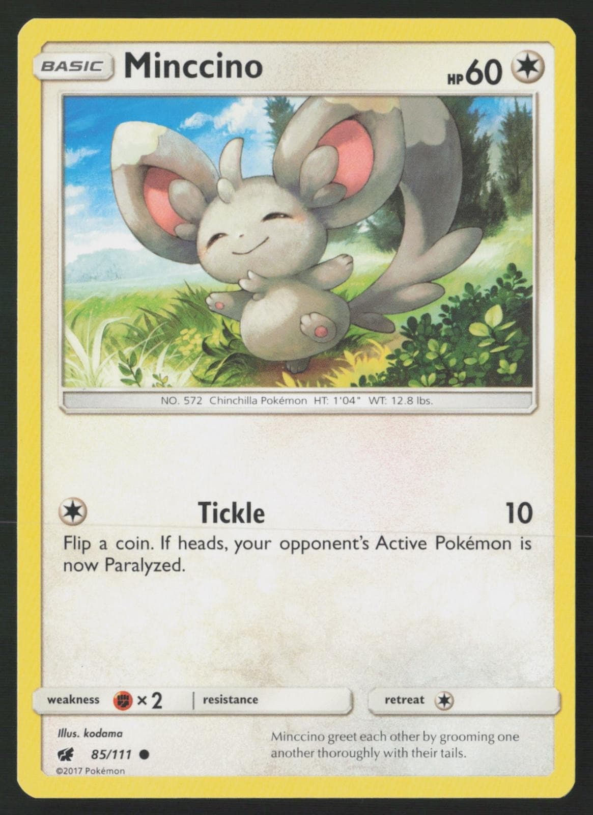 Pokemon TCG Minccino 85/111 Crimson Invasion Non-Holo Pack Fresh - NM