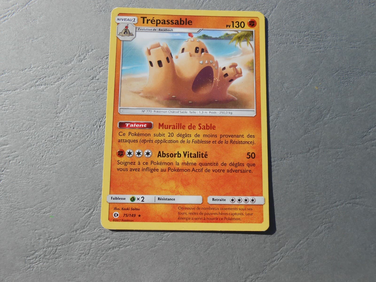 Carte Pokémon - SL1 - Soleil et lune 75/149 Trépassable PV130 RARE - FR