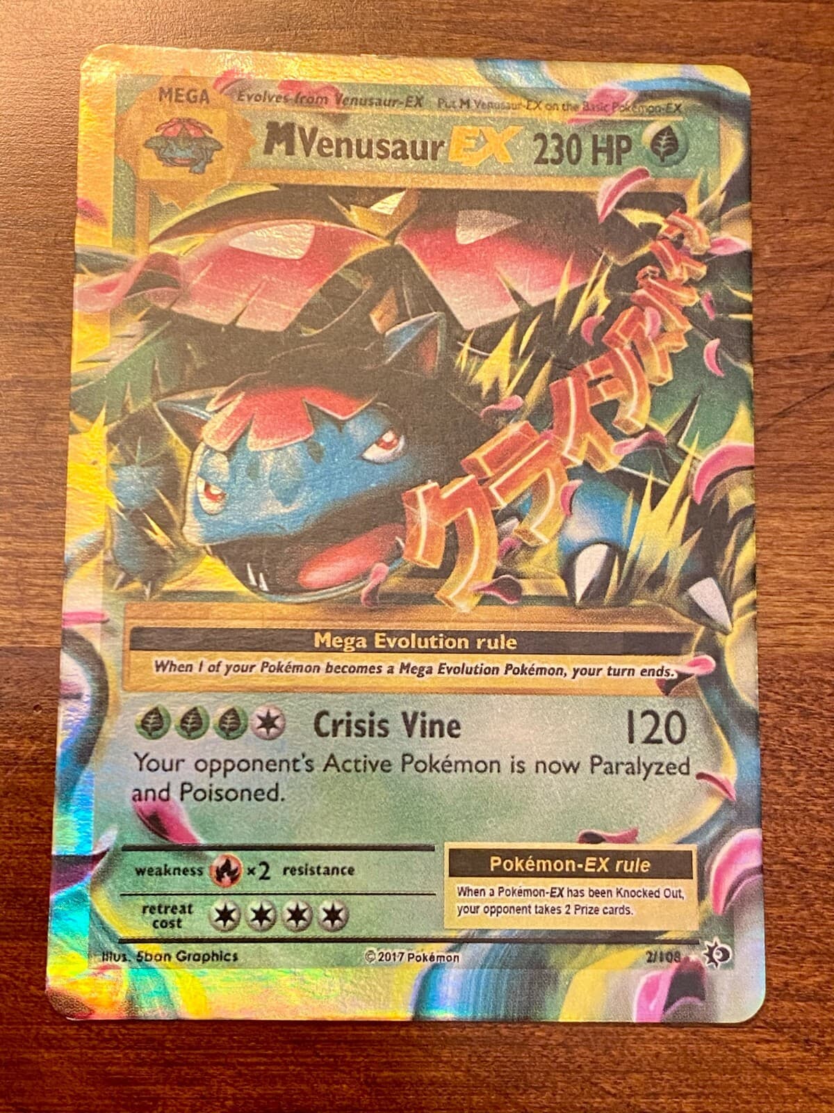 2017 POKEMON - MEGA VENUSAUR EX - XY EVOLUTIONS - 2/108 - PSA 10 - HOLOGRAM MINT