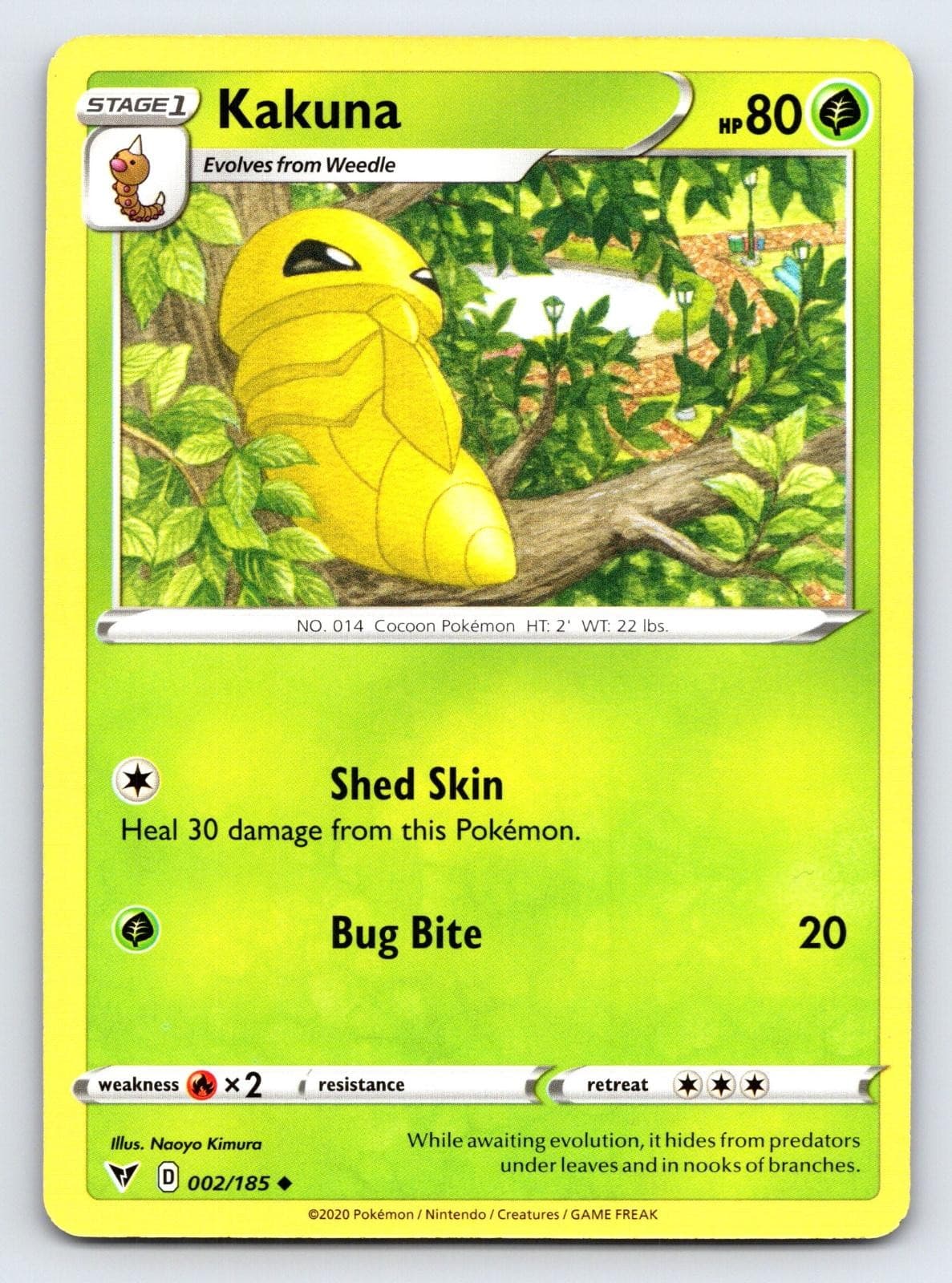 Kakuna 002/185 Uncommon Vivid Voltage Pokemon Lightly Played