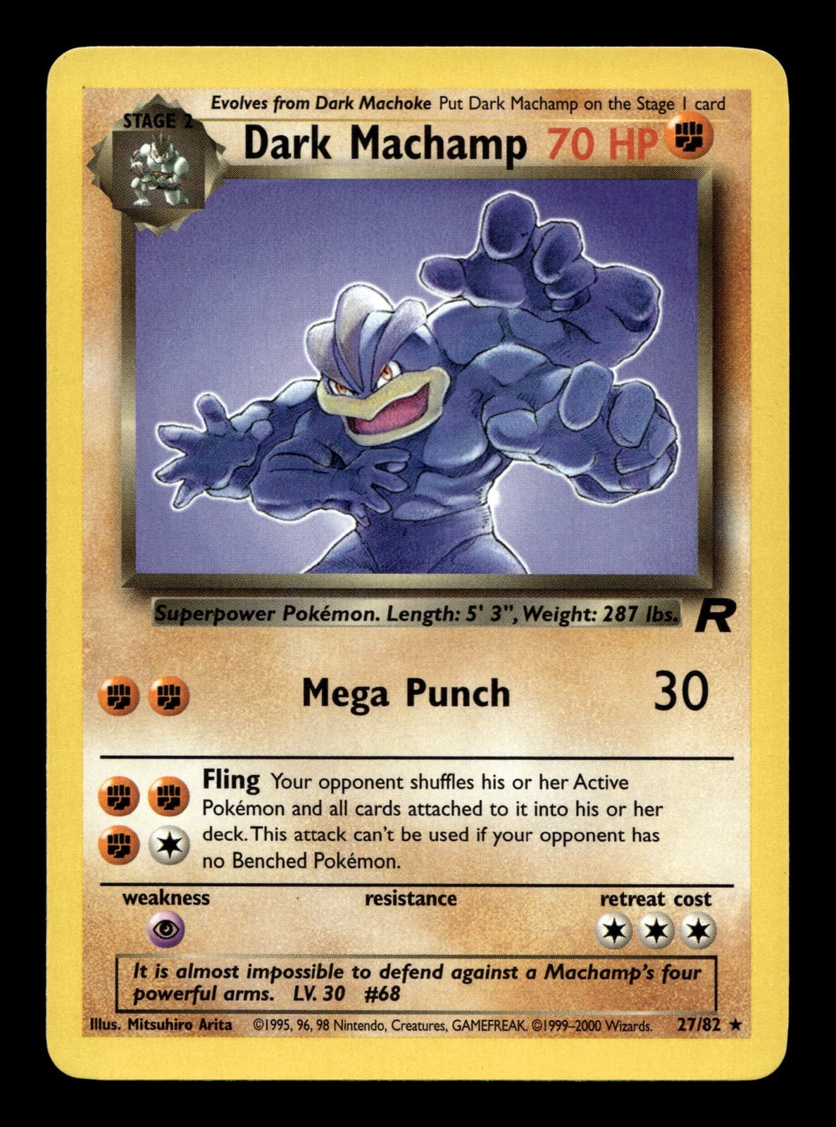 Dark Machamp 27/82 Unlimited Team Rocket Rare Pokemon TCG