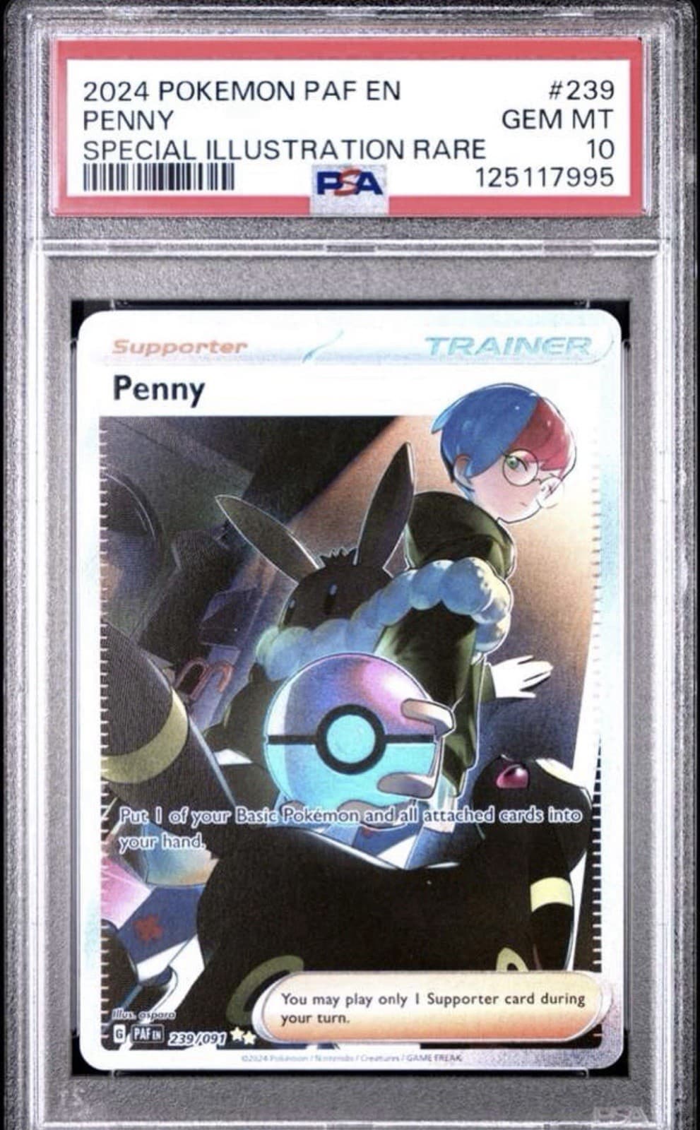 2024 Pokémon Paldean Fates Penny 239/091 (Special Illustration Rare) PSA 10