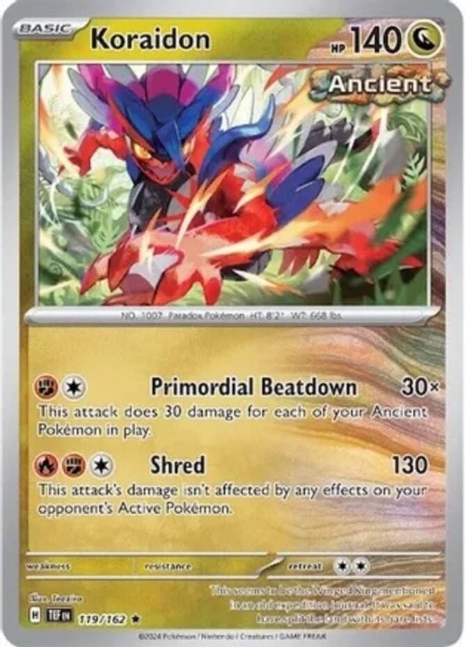 Koraidon - 119/162 - Holo Rare (Near Mint) Temporal Forces - Dragon Pokémon