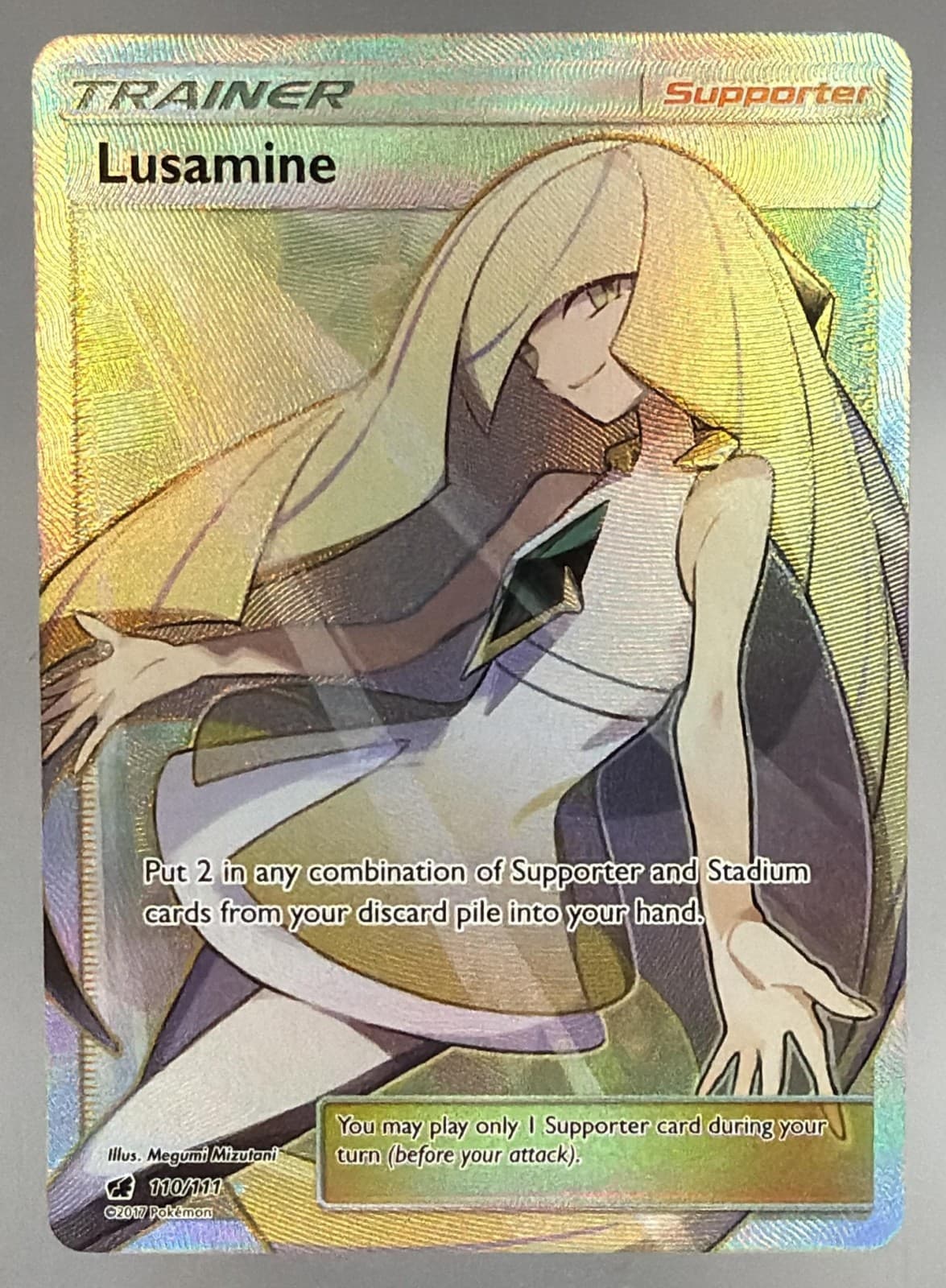 2017 Pokemon Sun & Moon Crimson Invasion Lusamine #110/111 NM