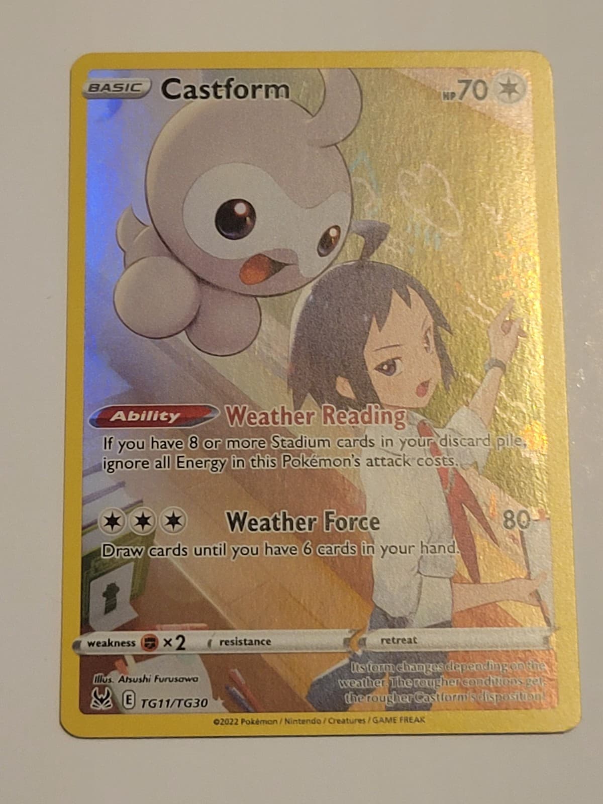 Castform TG11/TG30 Holo Lost Origin Trainer Gallery Pokemon Card