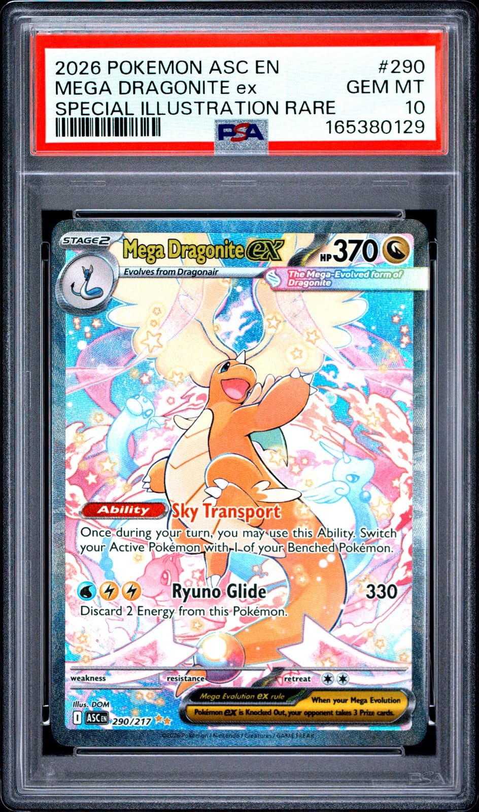 2026 POKEMON ASC EN-ASCENDED HEROES #290 MEGA DRAGONITE EX PSA 10