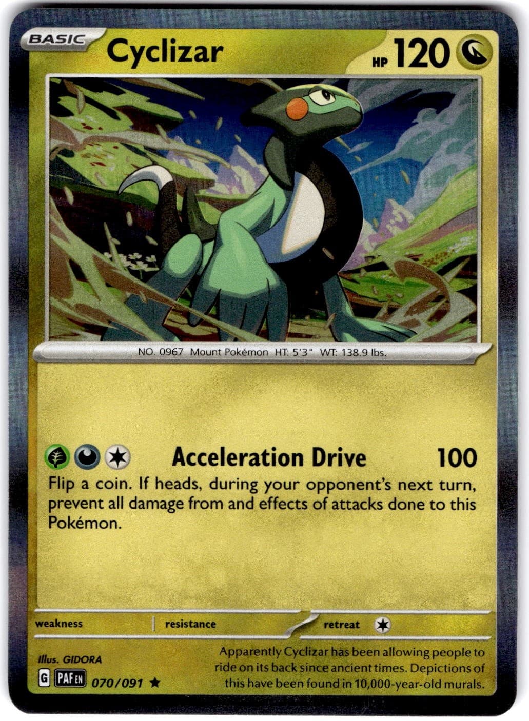 Pokemon Cyclizar Paldean Fates 70/91 Normal Holo Near Mint English