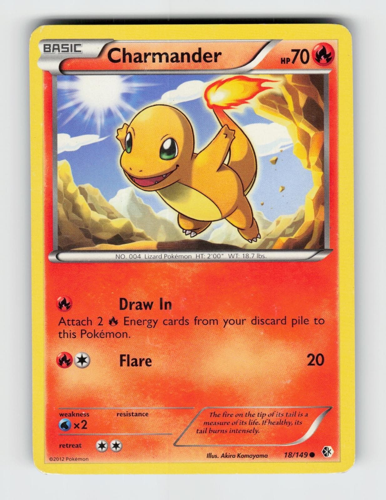 Charmander 18/149 Common Boundaries Crossed Pokemon 2012 Moderately Played