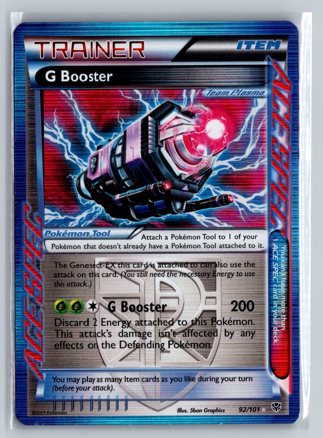 Pokemon G Booster (Team Plasma) Rare Ace Plasma Blast 92/101 HP
