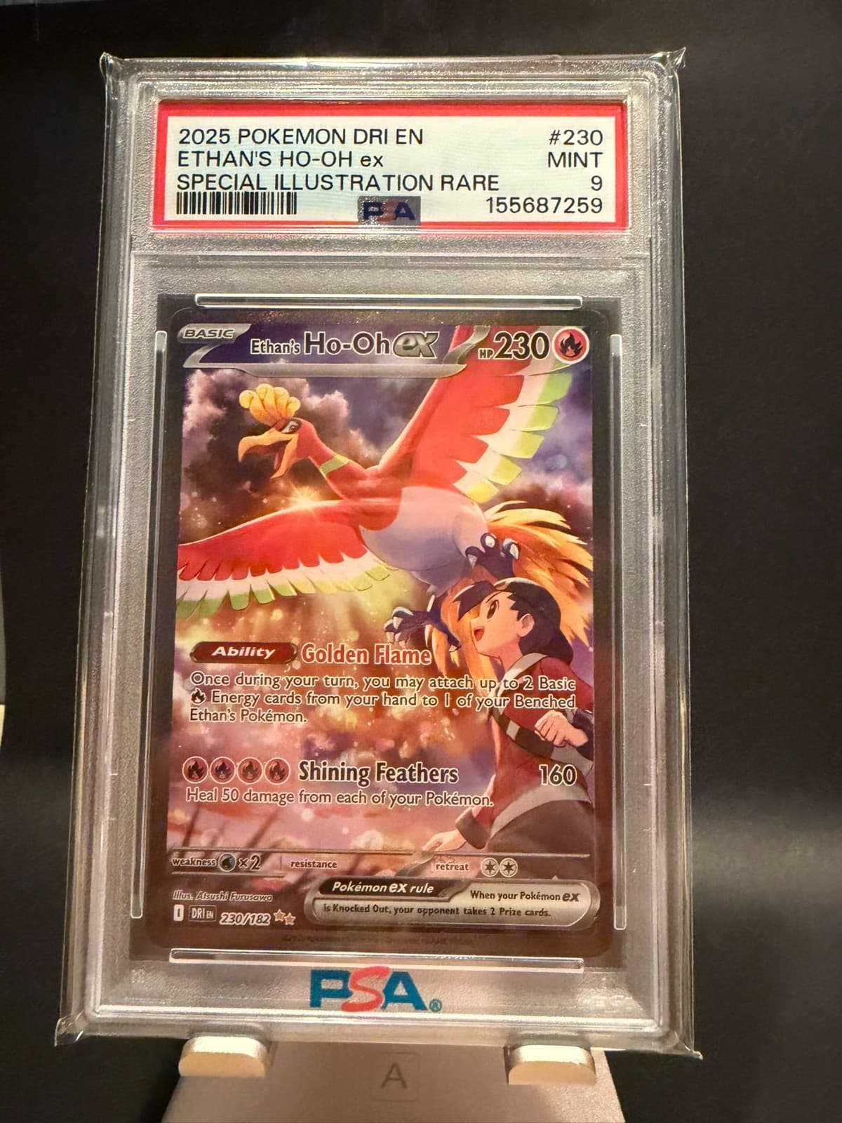 Ethan's Ho-Oh ex 230/182 PSA 9 Destined Rivals Special Illustration Rare Pokemon