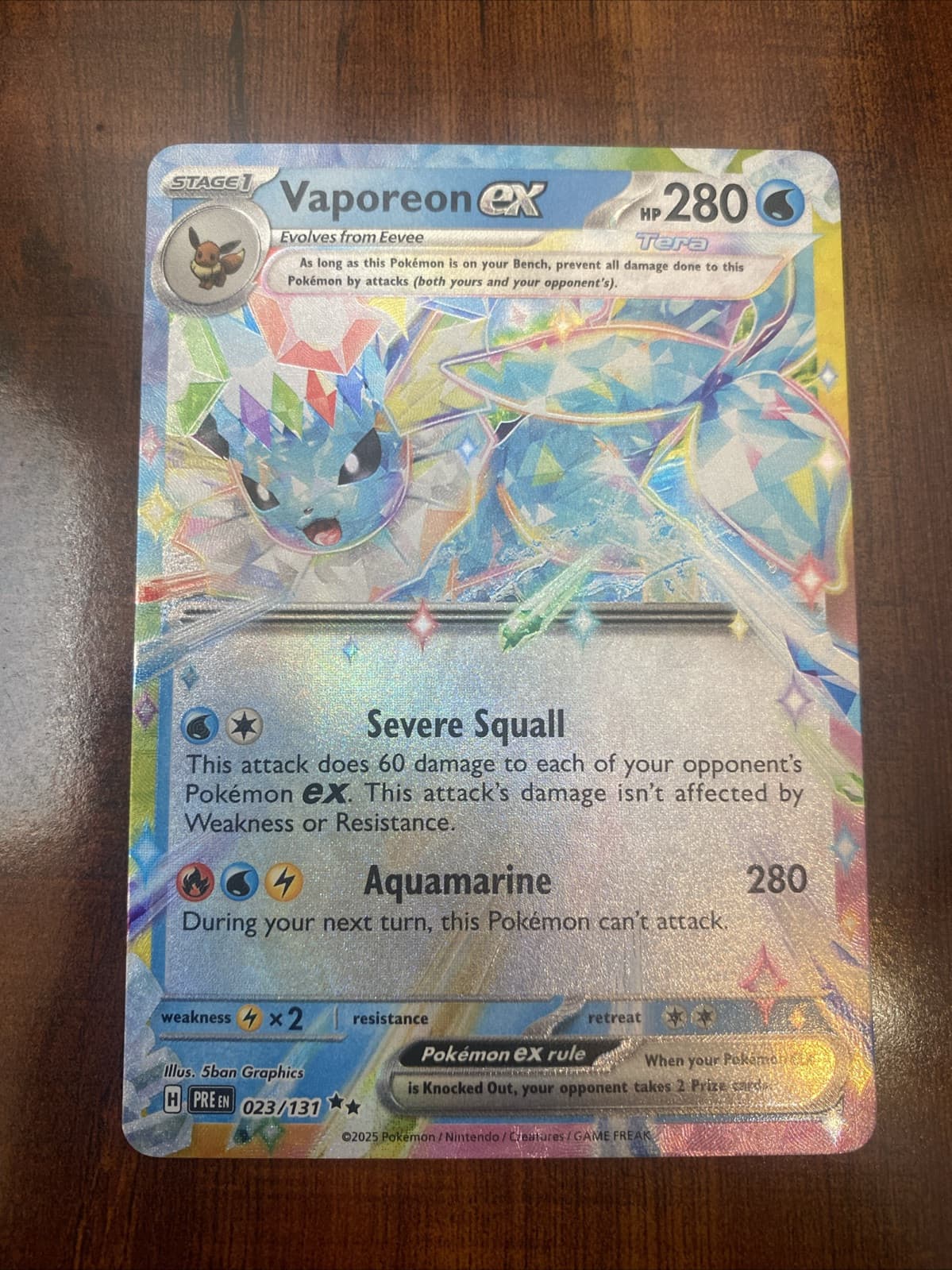 Pokemon Vaporeon EX 23/131 Prismatic Evolutions Ultra Rare Holo NM/M PACK FRESH!