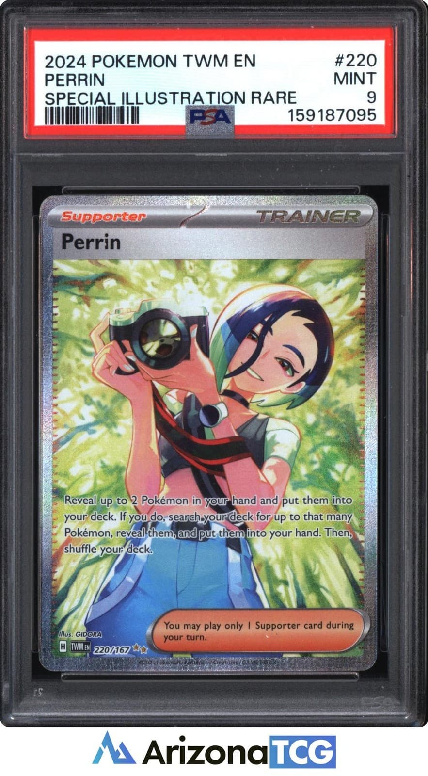 Pokemon 2024 Perrin 220/167 SIR Twilight Masquerade PSA 9
