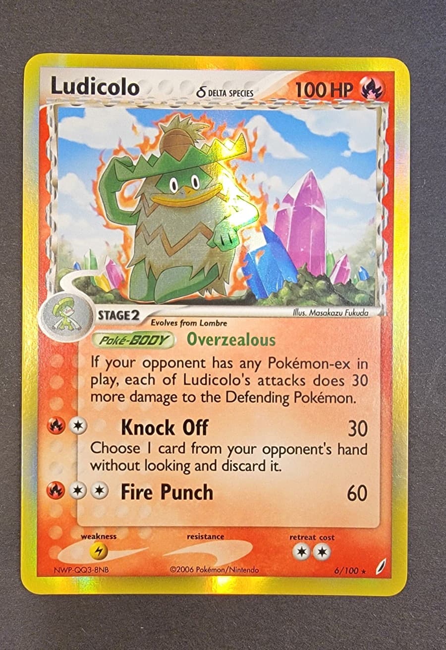 Ludicolo Delta Species 6/100 EX Crystal Guardians Holo Rare English 100 HP