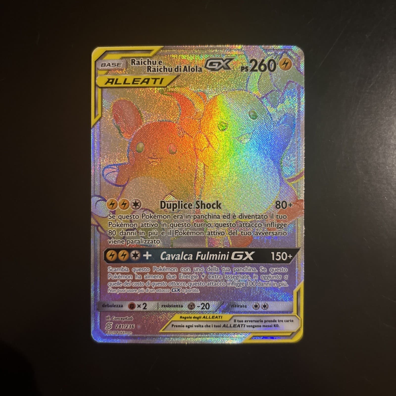 Raichu e Raichu di alola gx hyper | 241/236 Sintonia Mentale | ita near mint